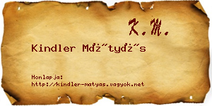 Kindler Mátyás névjegykártya